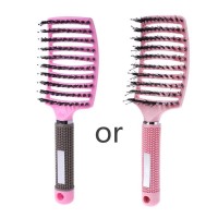 Salon Professional Bristle & Nylon Hairbrush Scalp Massage Comb Wet Hair Brush